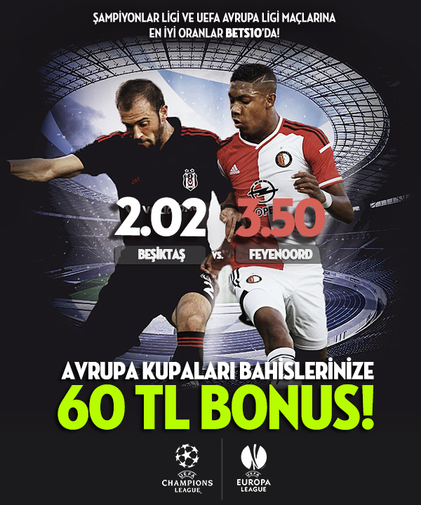 Bets10 ile Avrupa Kupaları Bahislerinize 60 TL Bonus